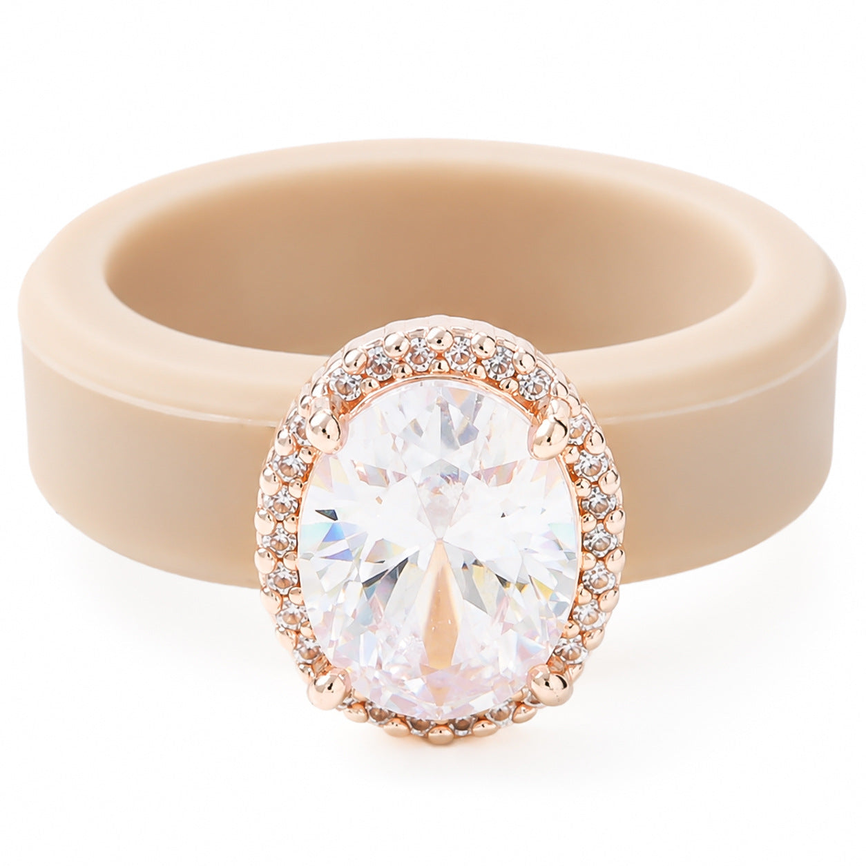 Niche Silicone Ring With Zircon Inlays