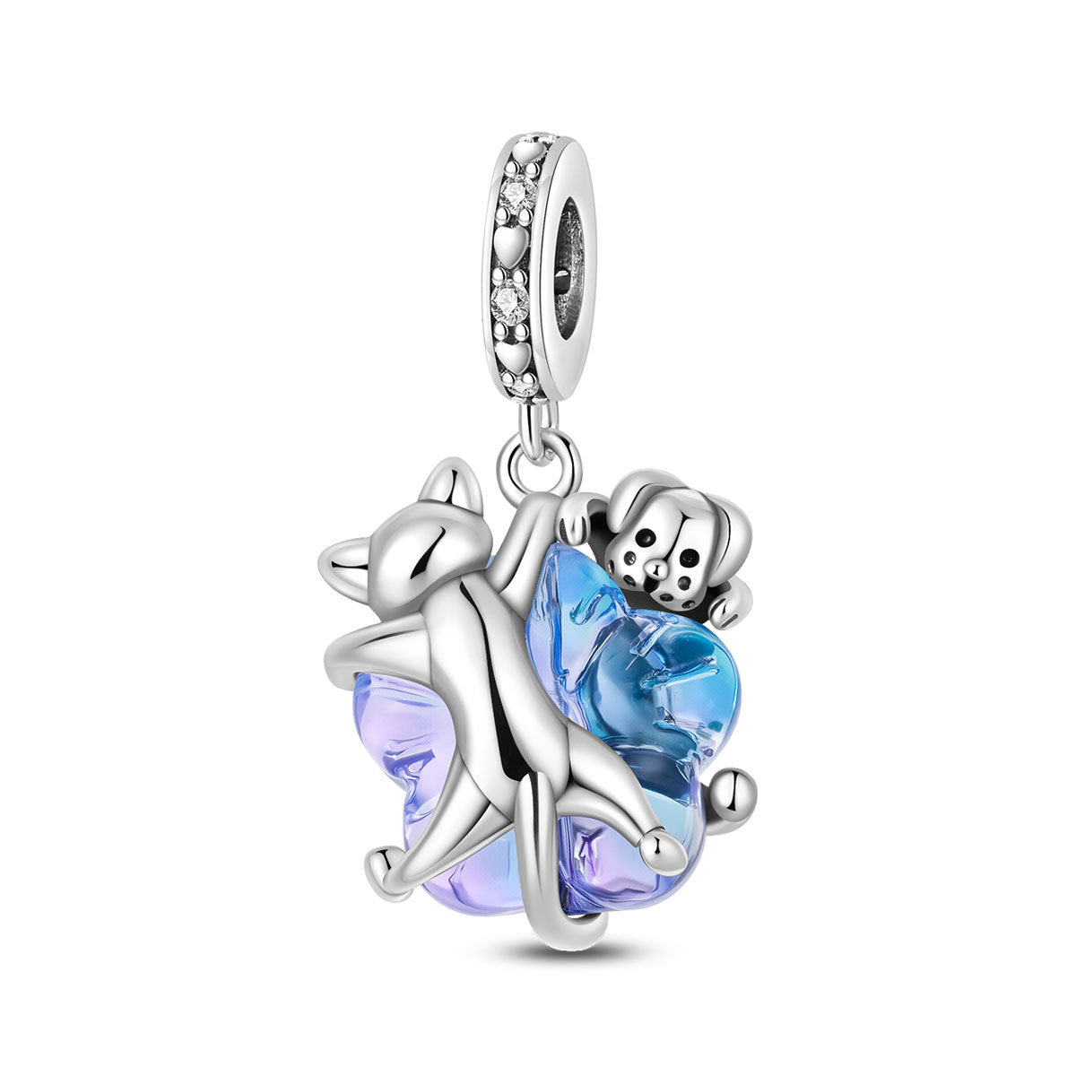 Silver-Plated Cute Pet Animal Beaded Bracelet For Women