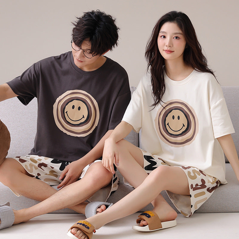 Outdoor Wear Loose Short-sleeved Shorts Couple Pajamas