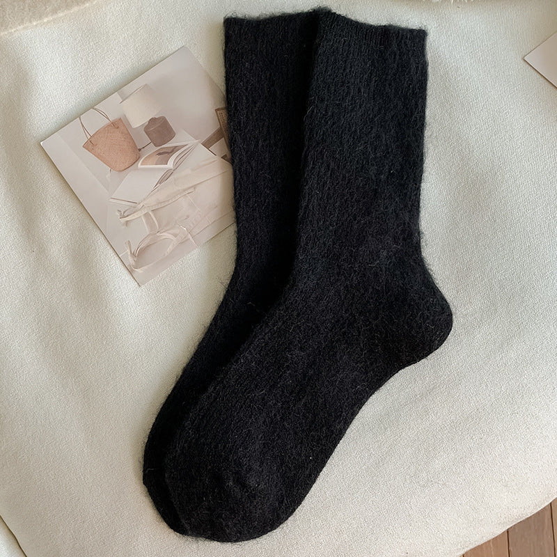 Autumn And Winter Solid Color Wool Socks