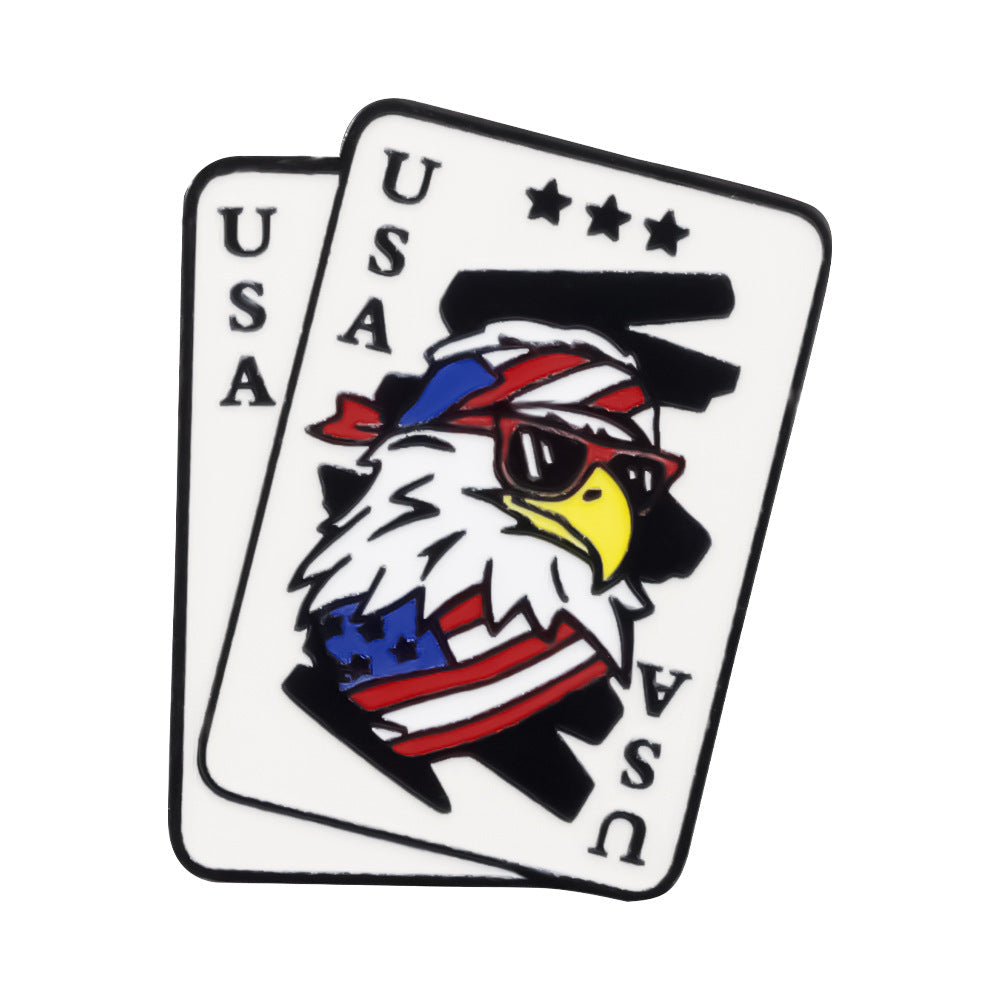 Independence Day-themed Metal Brooch Badge