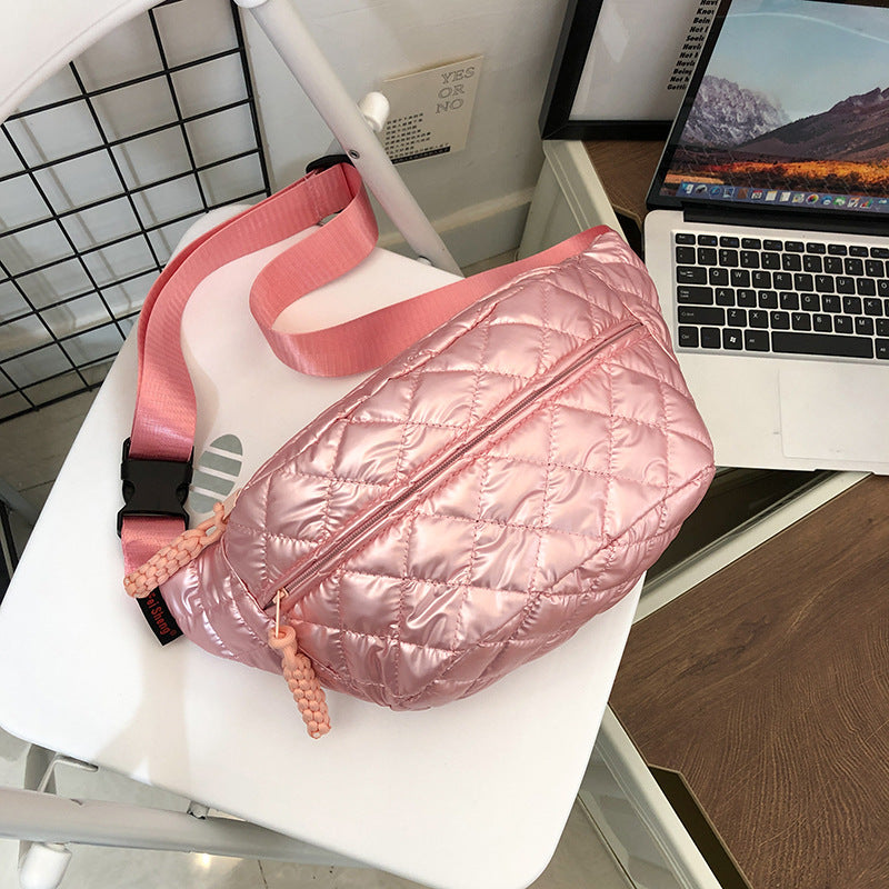 Womens Waist Large-Capacity Cotton Jacket-Style Crossbody Bag