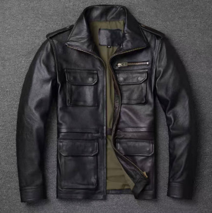 Autumn And Winter Workwear Leather Jacket For Men