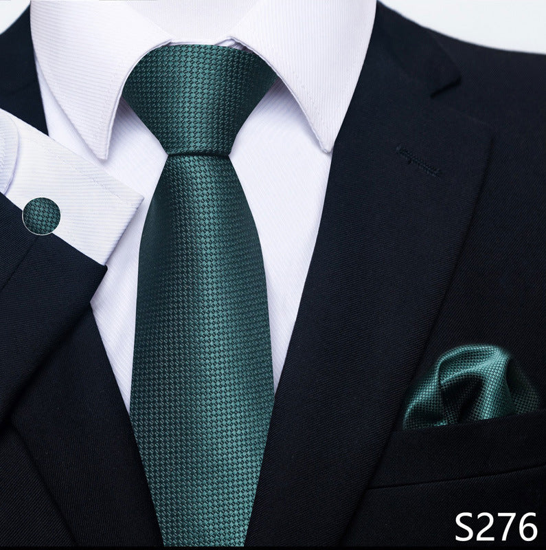 Men's Creative All-match Business Formal Wear Tie Scarf Cuff Buckle Set