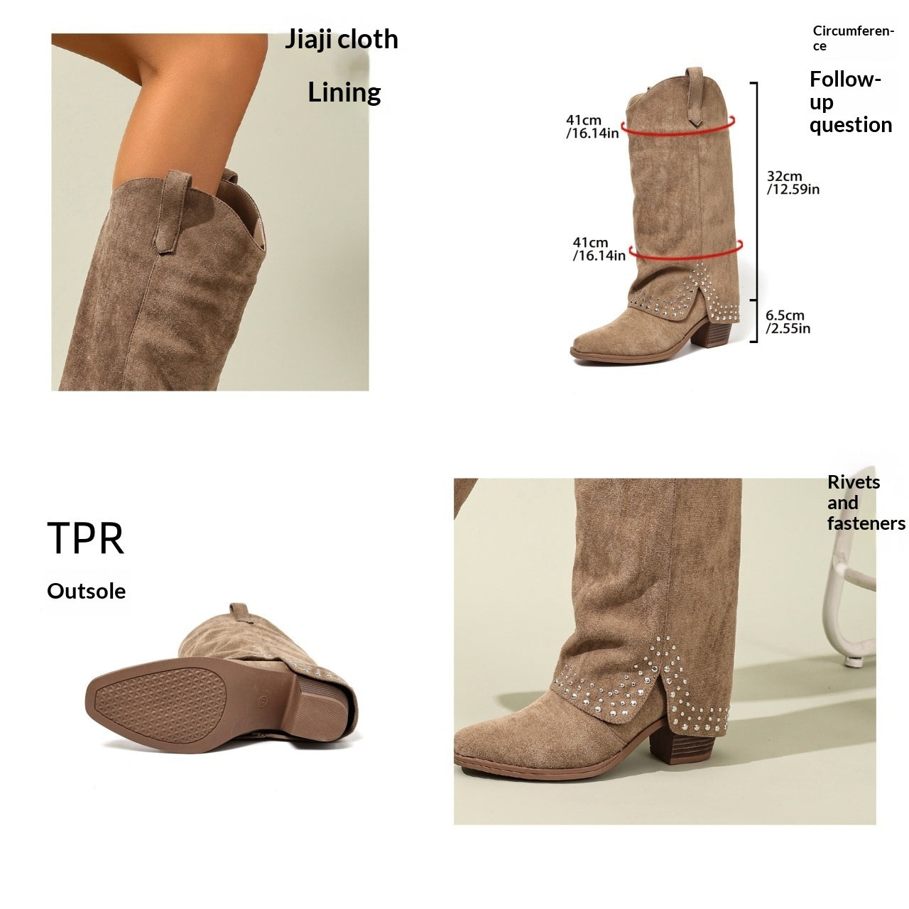 Rivet-studded Boot Cuffs For Baggy Pants