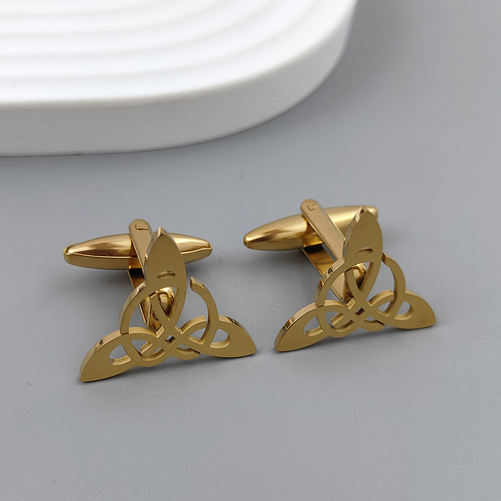Geometric Triangle Symmetrical Hollow Men's Suit Cufflinks