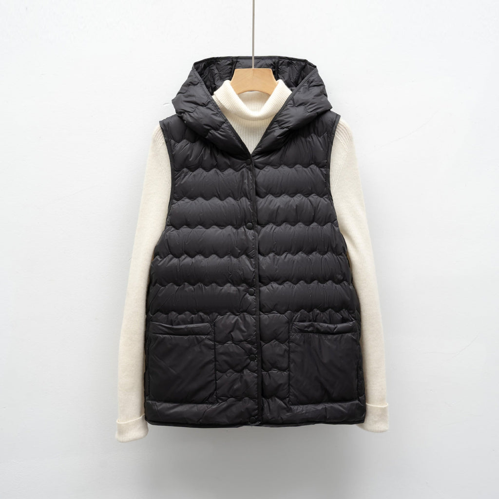 New National Standard Hooded Women's Vest For Autumn And Winter