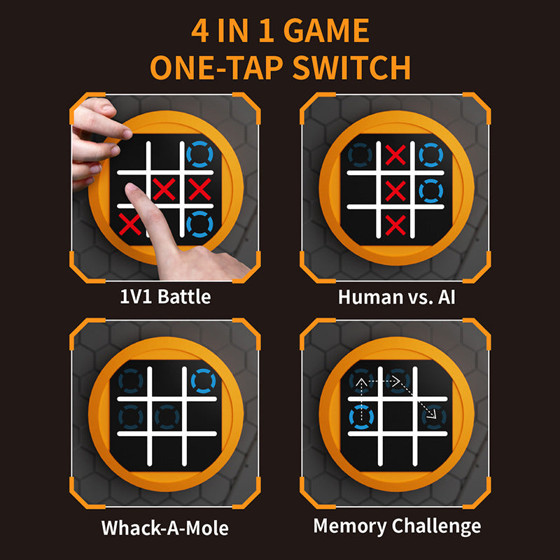 Super Tic-Tac-Toe 4-in-1 Memory Training Handheld Game Console