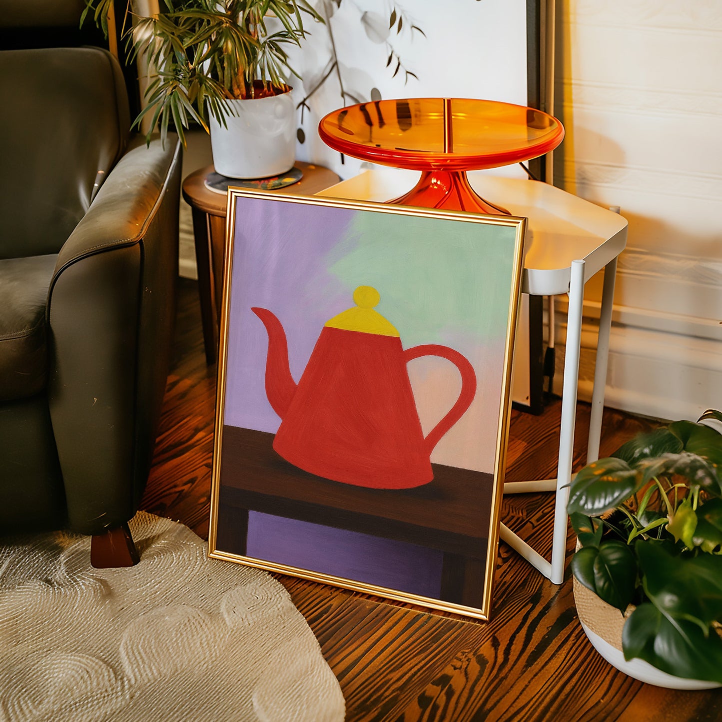 Nature morte à la théière rouge