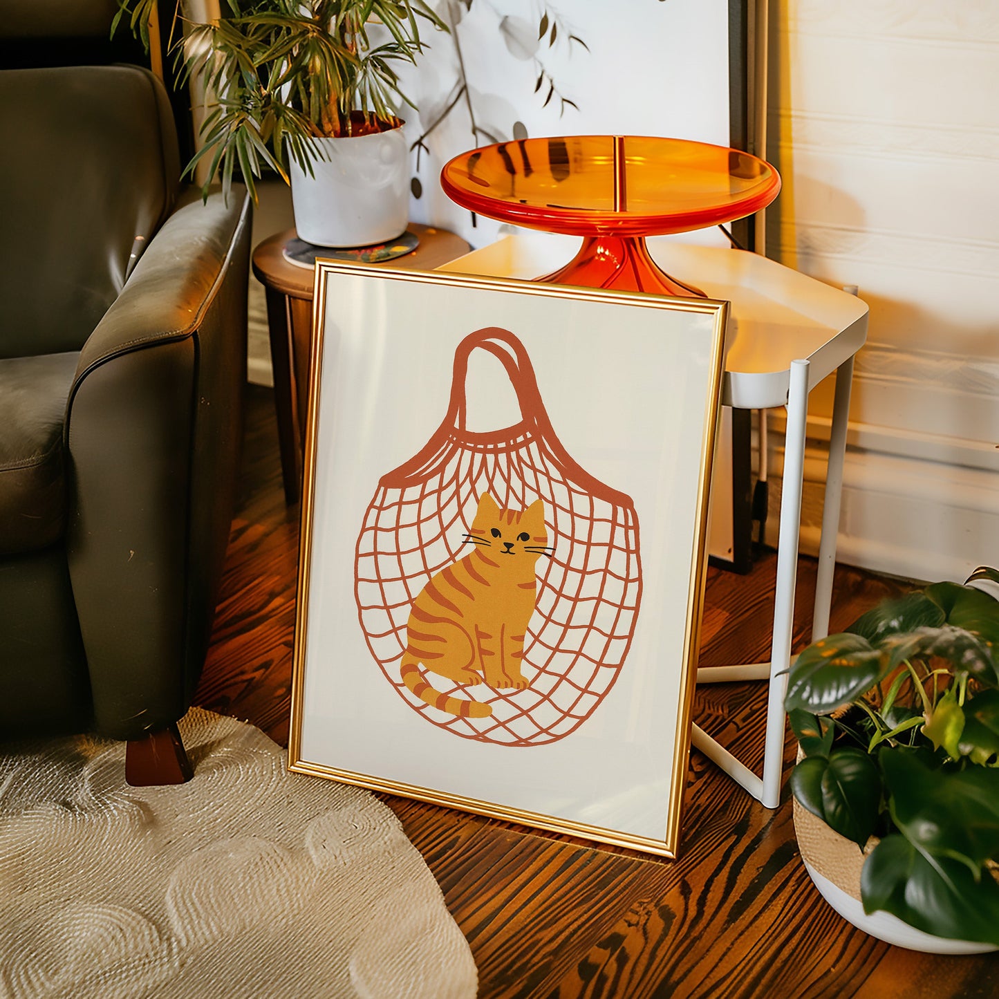 Orange Tabby in a Market Tote