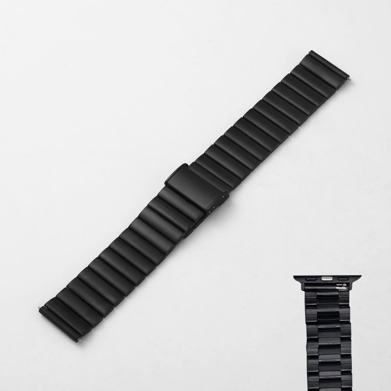 Smart Watch Band Bamboo Stainless Steel Metal Strap