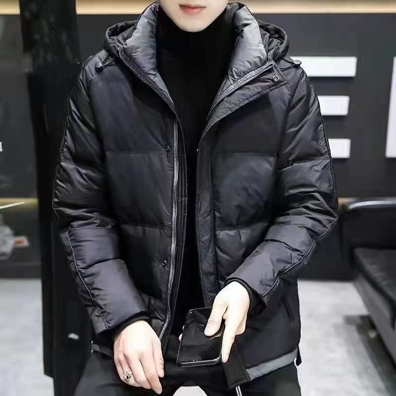 Thick Warm White Duck Down Hooded Jacket