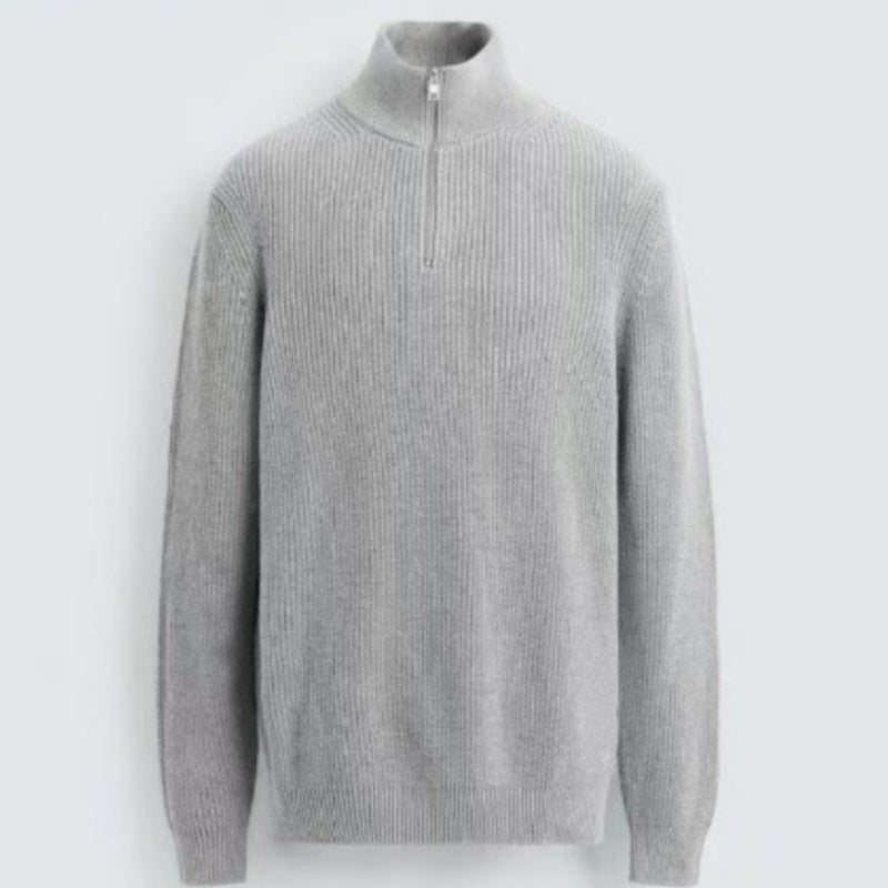 Mens Fashion Half-neck Cotton Knit Sweater