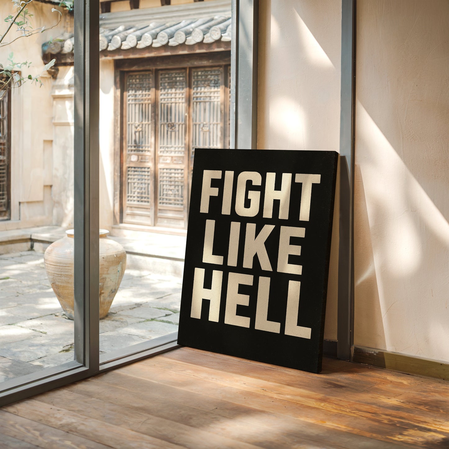 Affiche audacieuse "Bats-toi comme en enfer"
