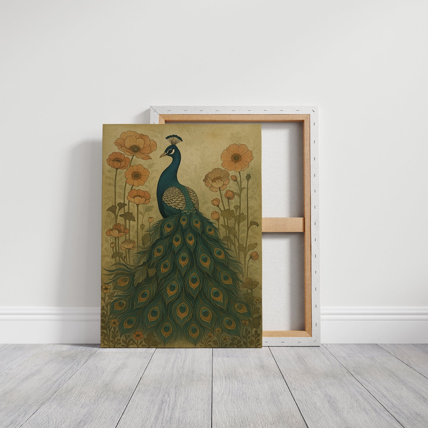 Quiétude du jardin sous le regard d'un paon