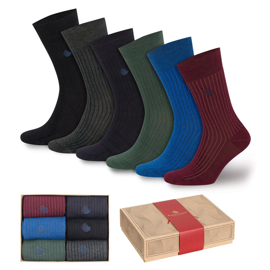 Lot de 6 paires de chaussettes habillées et de ville en bambou pour homme - 419