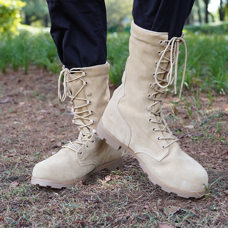 Tactical Large Size Black High-top Desert Raised Combat Boots