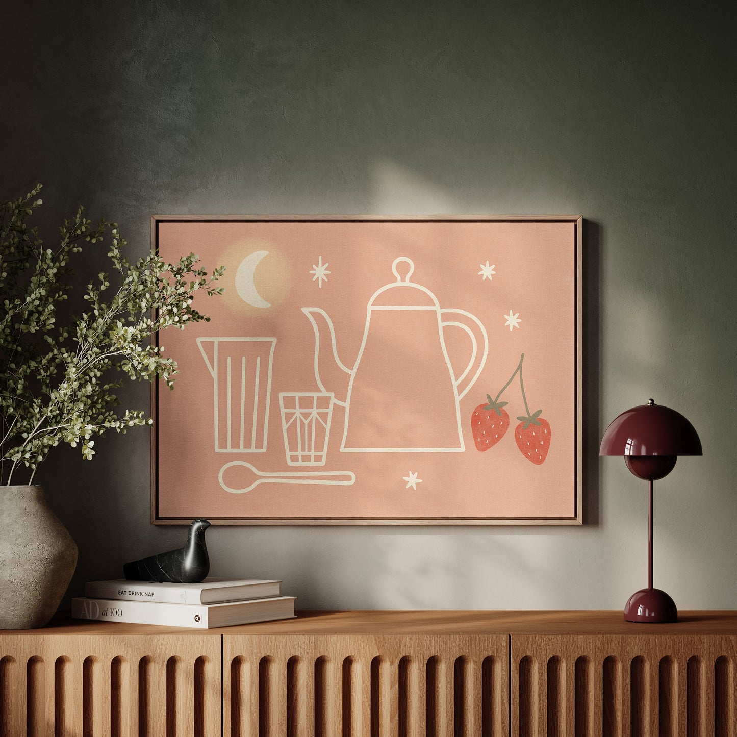 Thé au clair de lune et fraises