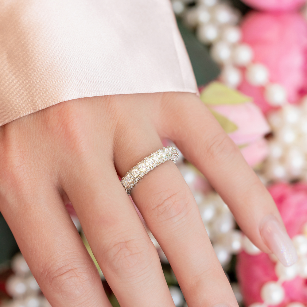 Jasmine Eternity Ring in Silver