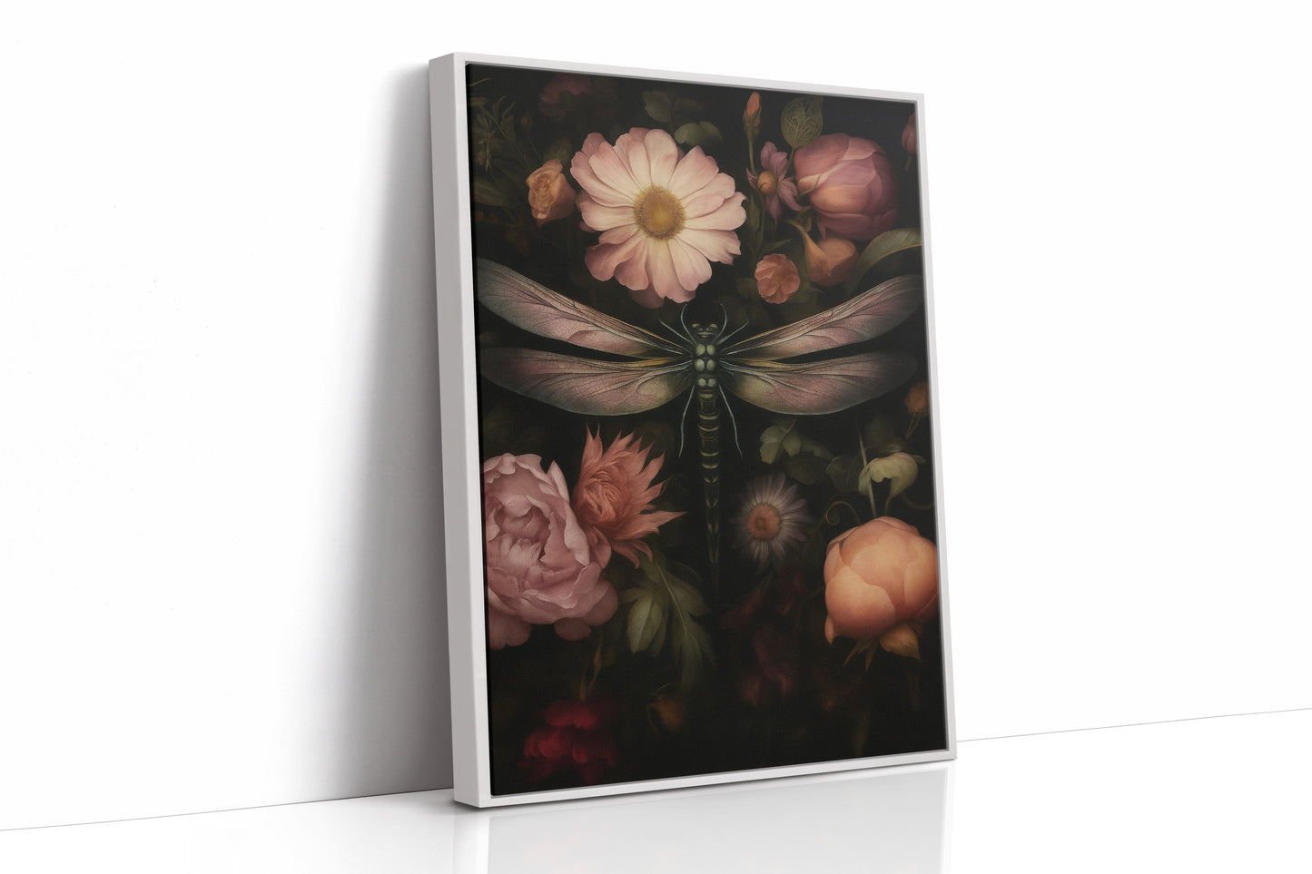 Dragonfly Among Midnight Blossoms