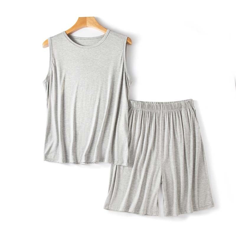 Men's Modal Vest Shorts Summer Loose Plus Size Sleeveless