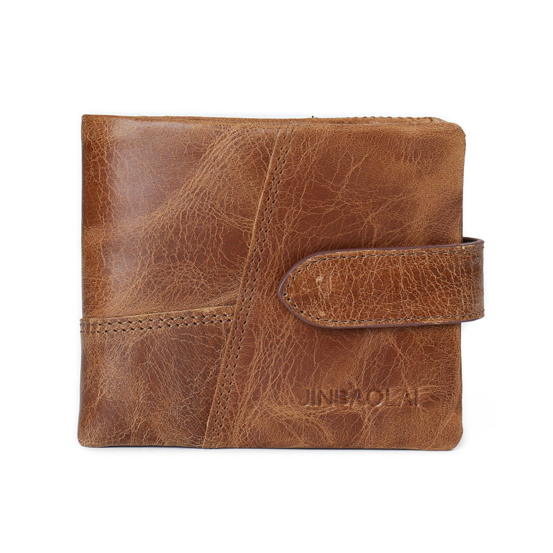 Vintage First Layer Cowhide Short Wallet