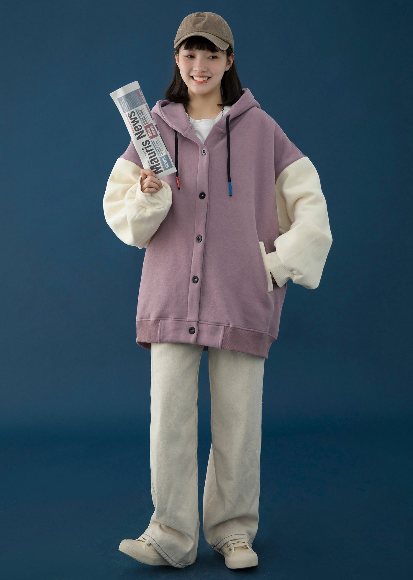 Veste décontractée patchwork 1104 pour femme