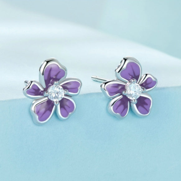 S925 Sterling Silver Small Flower Stud Earrings