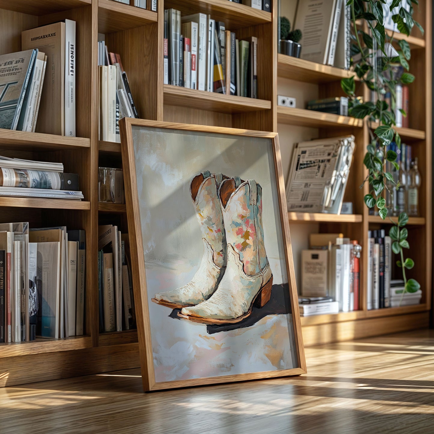 Bemalte Sohlen: Florale Cowboystiefel