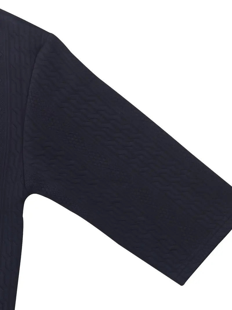 Men's Jacquard V Neck Shirt & Shorts Set