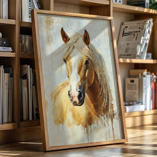 Palomino doré sous une lumière de coup de pinceau