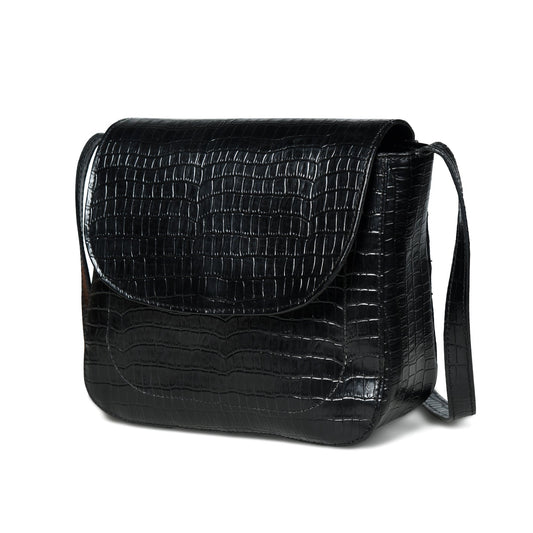 Sac bandoulière Diva noir croco