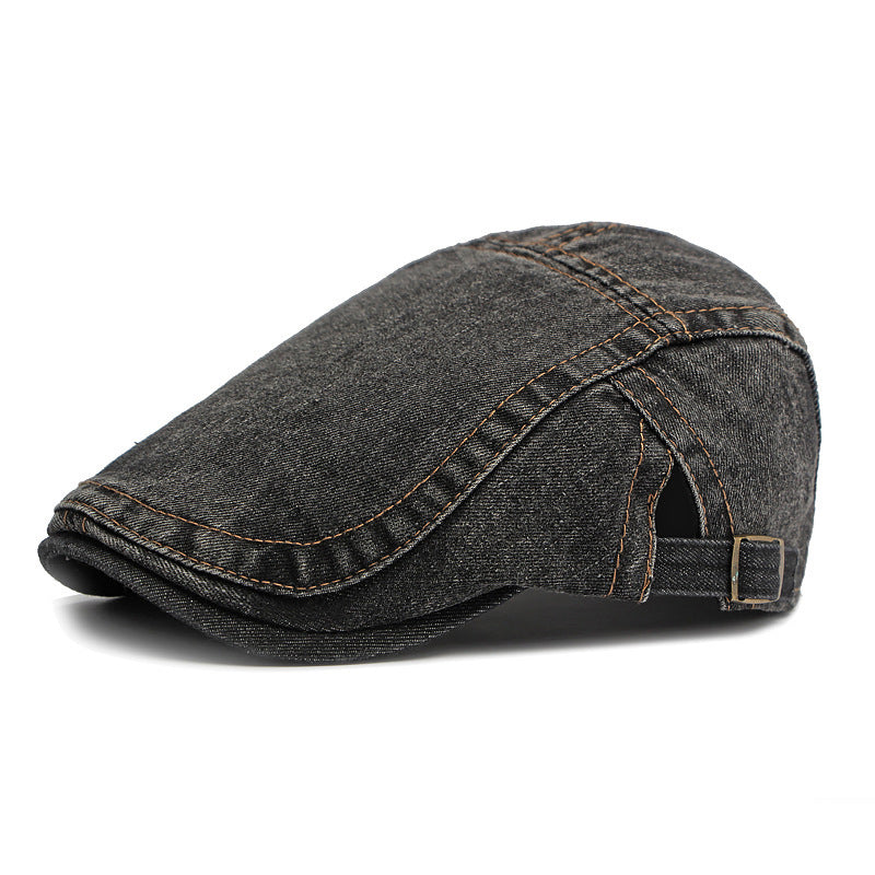 Men's And Women's Universal Solid-color Stitching Design, Washable And Fashionable, Retro Style, Soft Top, Adjustable Beret. Suitable For Daily Casual Commuting And Outings.