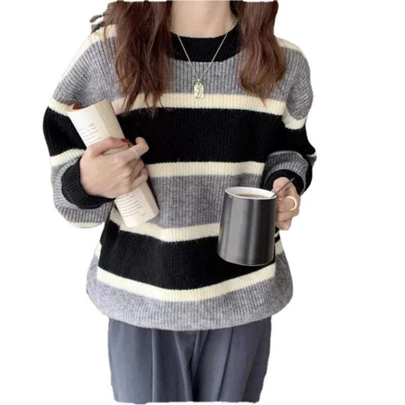 Lazy Wind Retro Outerwear Knitwear Thick