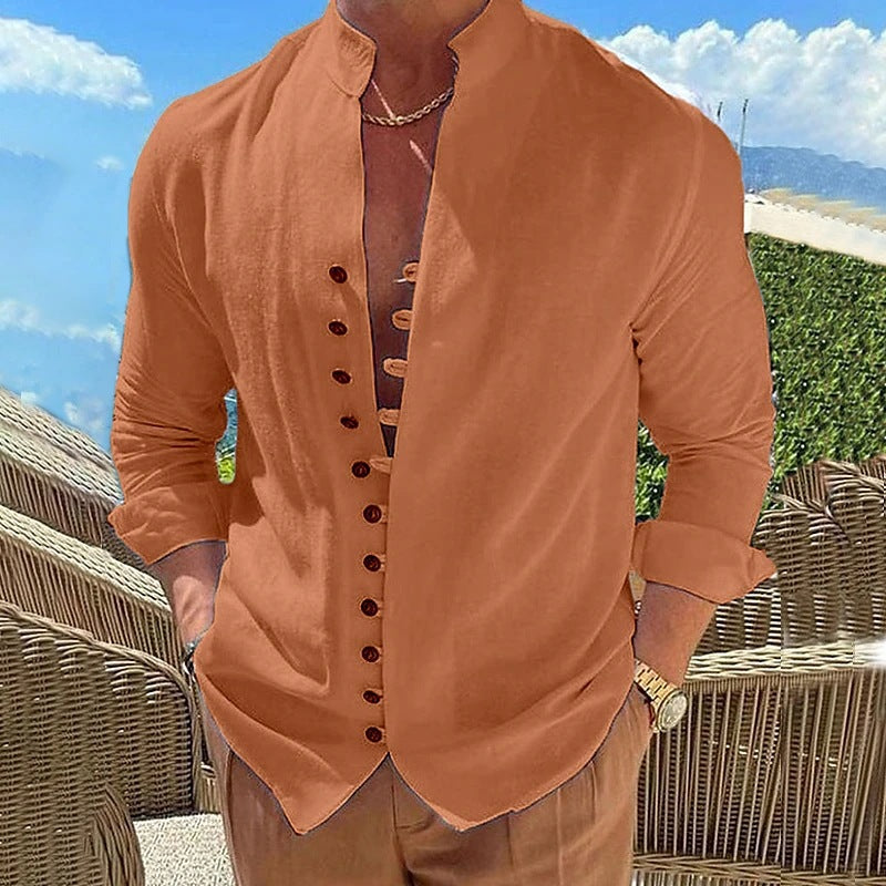 Retro Cotton-linen Casual Loose-fit Long-sleeve Shirt