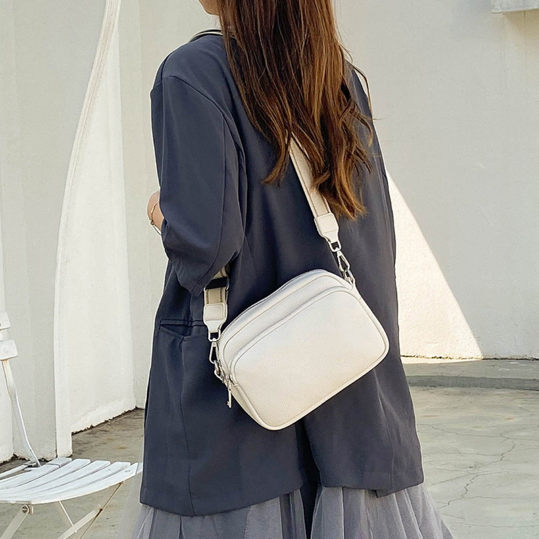 Chic Small Crossbody Bag Women's – Compact Shoulder Bag with Triple Pockets for Everyday Style & Convenience