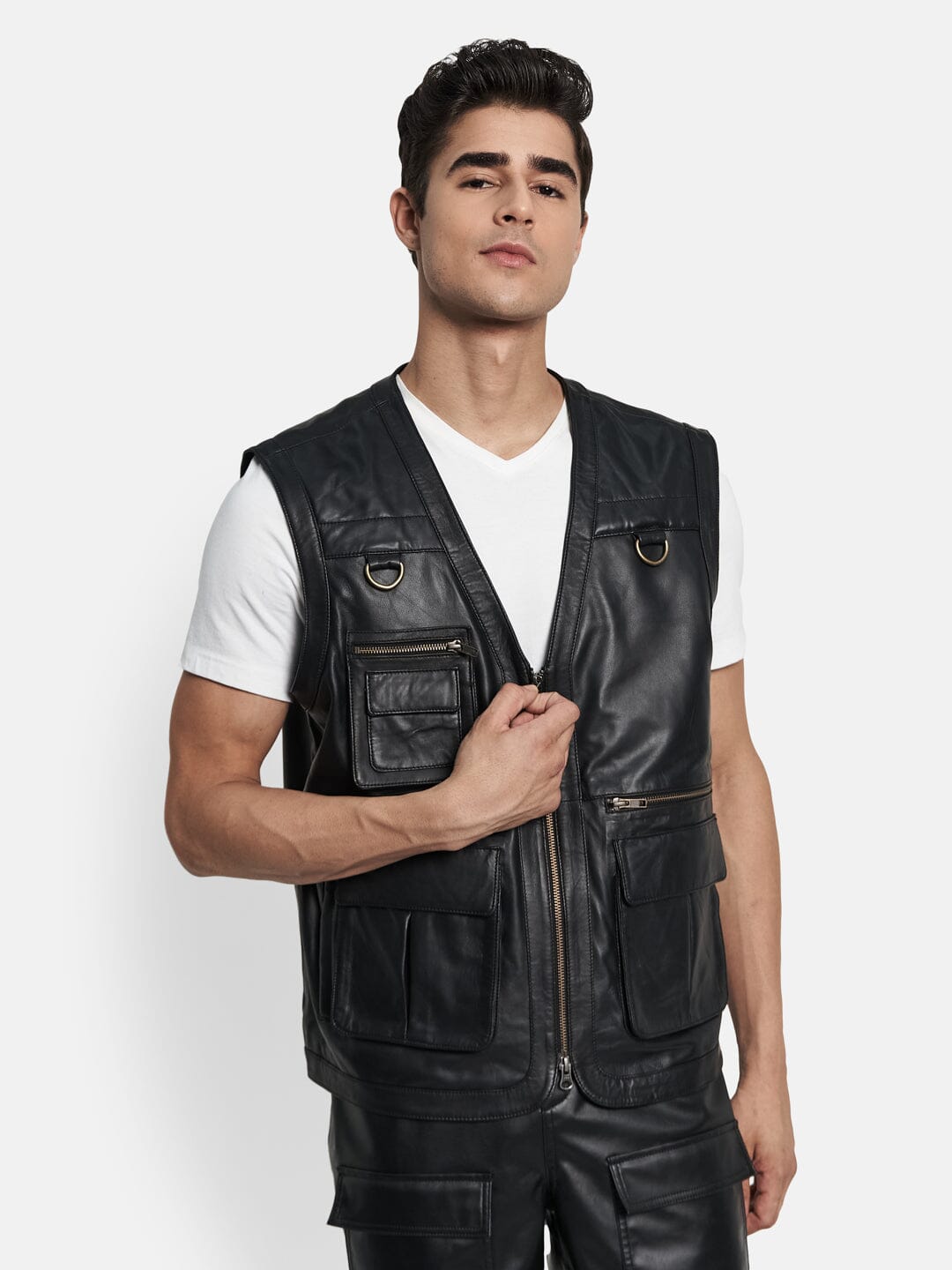 Gilet en cuir d'agneau