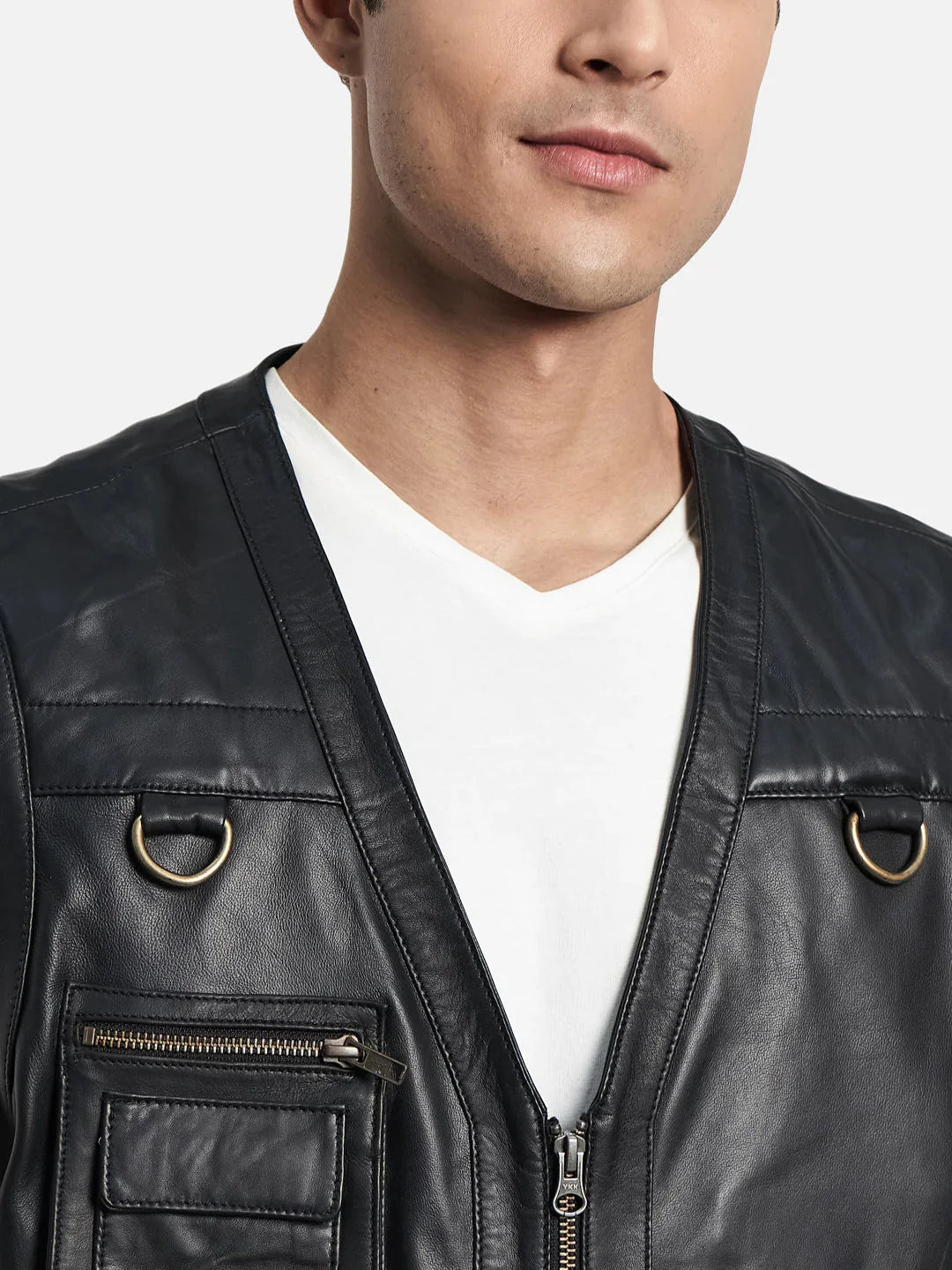 Gilet en cuir d'agneau