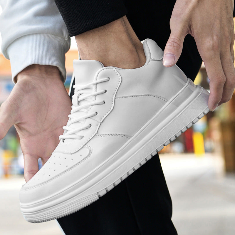 Mens Casual Korean-style Low-top White Sneakers