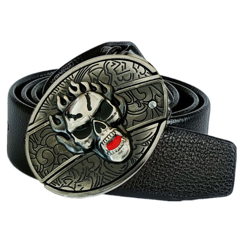 Smooth Buckle For Self-defense Trendy Punk-style Belt Buckle With A Distinctive Look