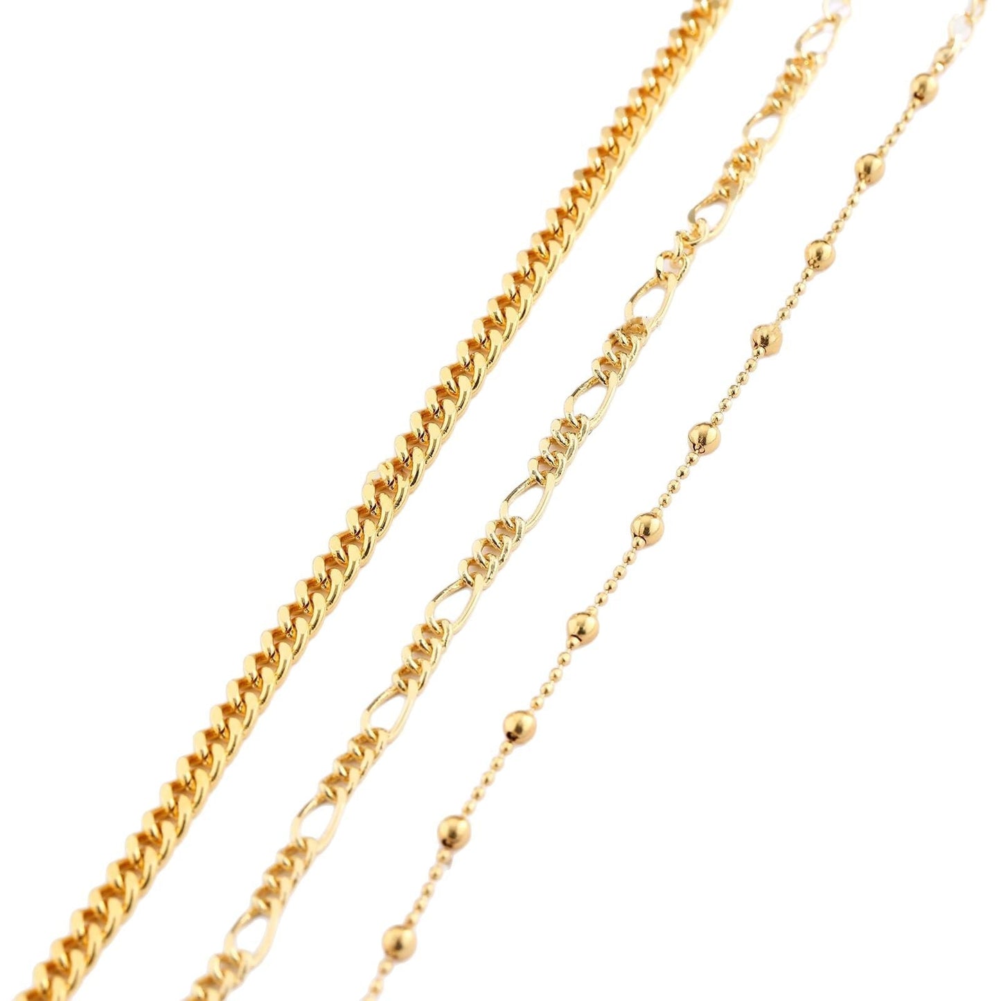 Retro Metal Versatile 3-piece Ankle Chain Set