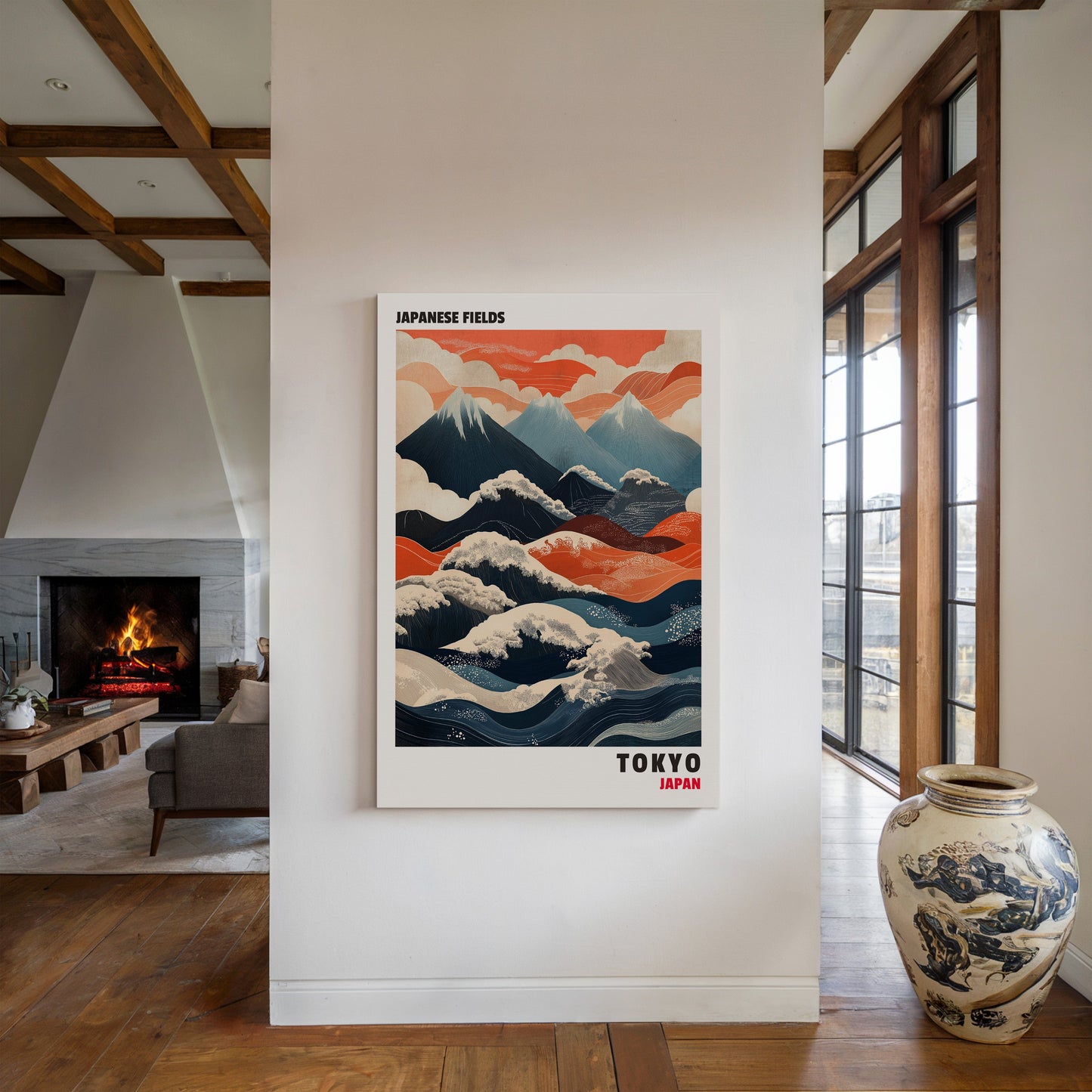 Champs japonais – Harmonie entre montagne et vague