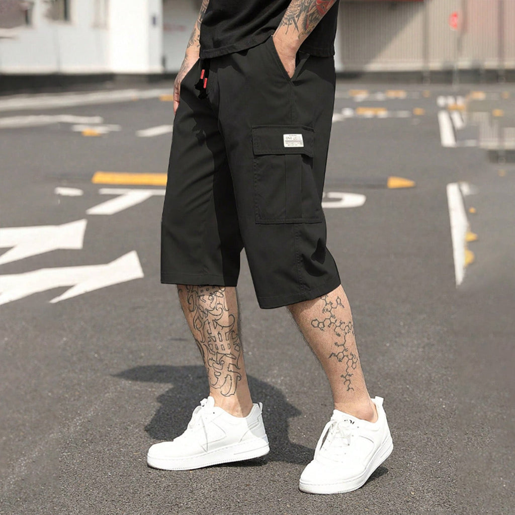 New Summer Thin American-Style Minimalist Casual Mens Cropped Trousers