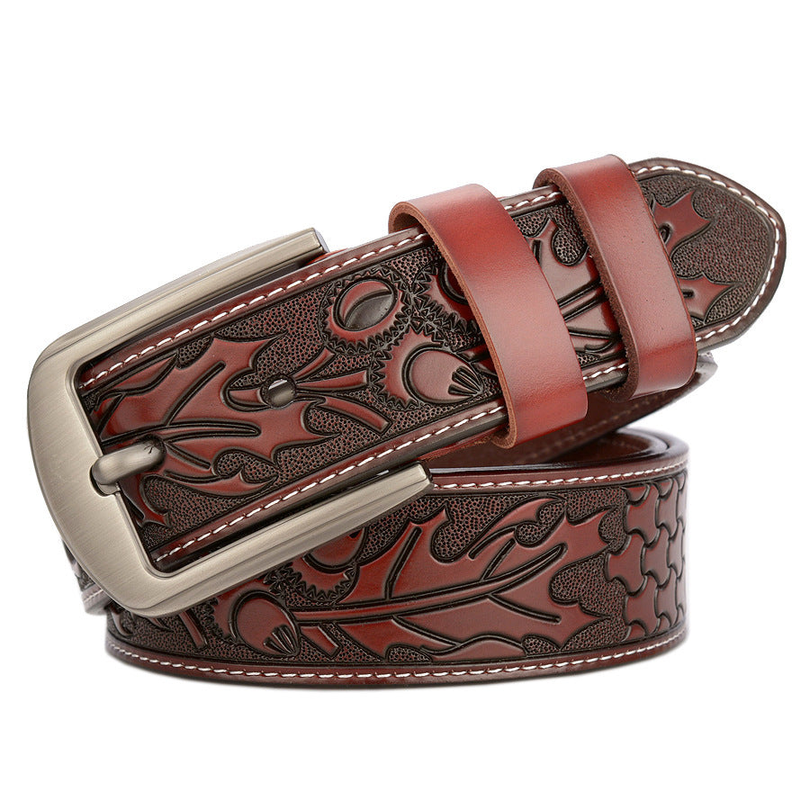 Carved Craft Men's Cattlehide Leather Belt