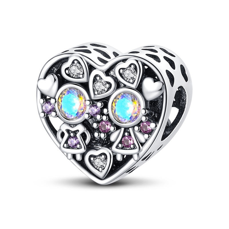 DIY Sisterhood Heart-shaped Bead Pendant Jewelry Accessory