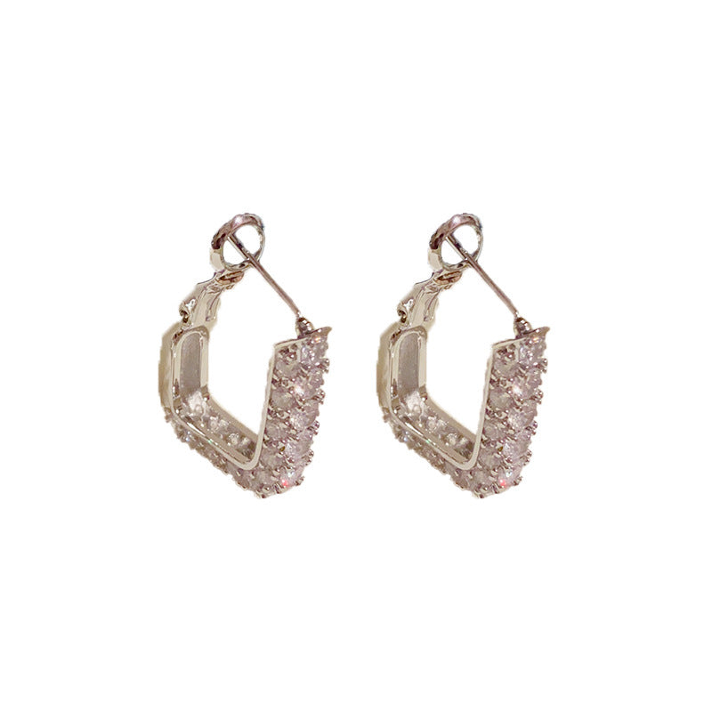 Affordable Luxury Square Snap back Earrings For Women