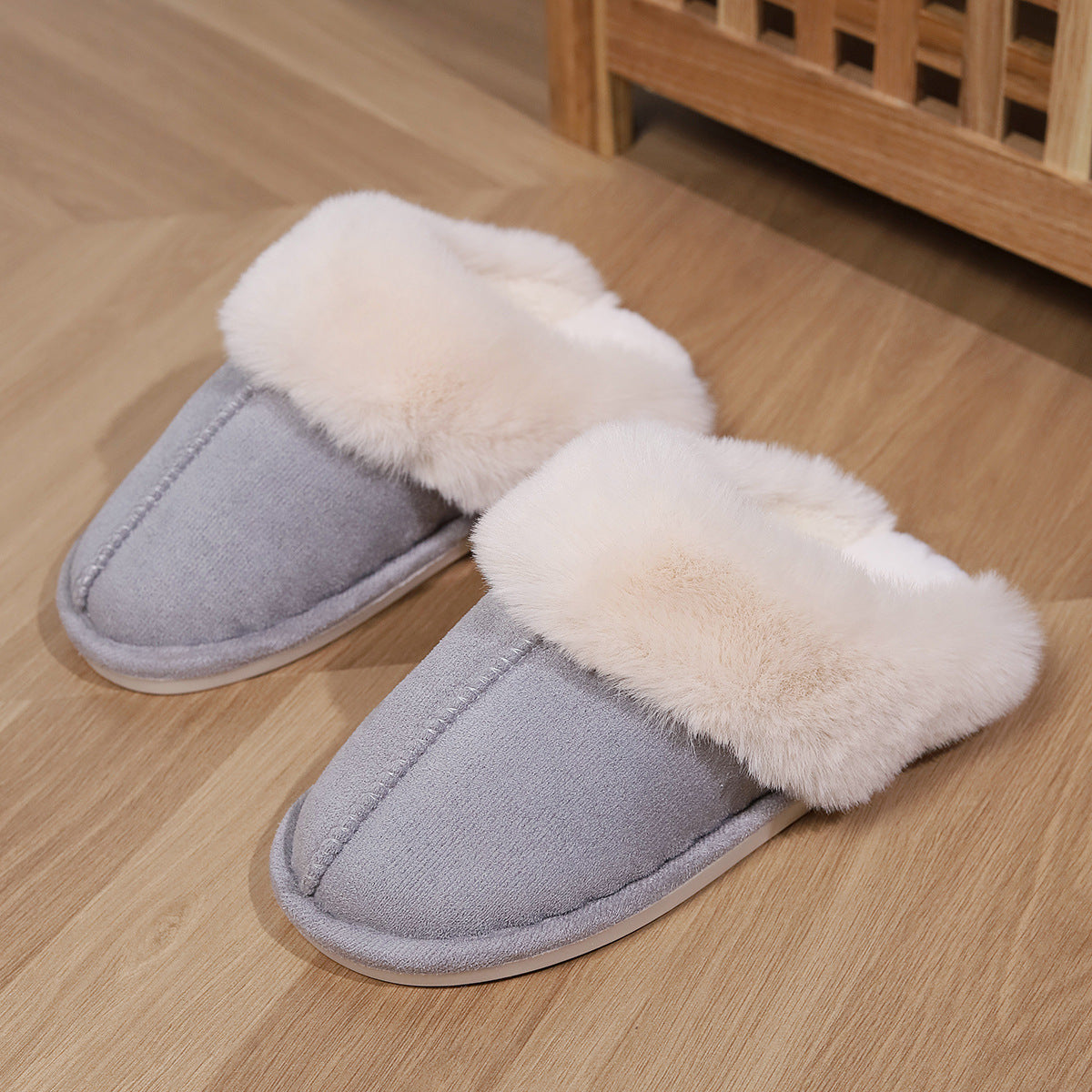 Cotton Slippers Thickened For Indoor Use In Autumn And Winter Half-covered