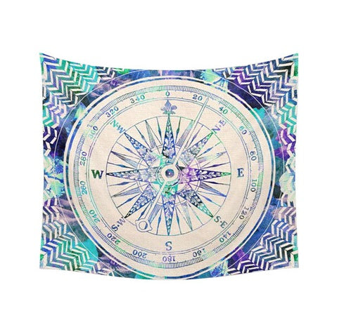Green & Blue Mandala Tapestry - 210x150cm