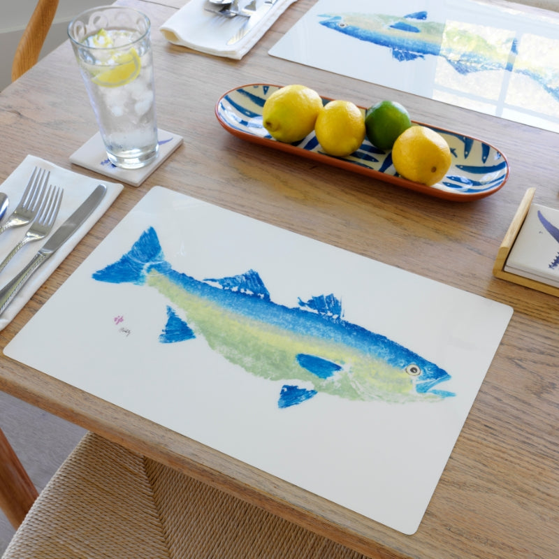 Yellow Striper Fish Placemat Handmade