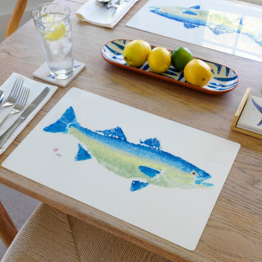 Yellow Striper Fish Placemat Handmade